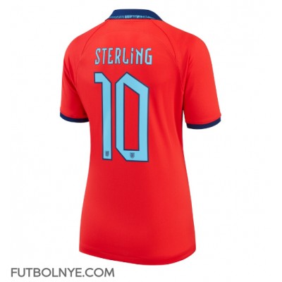 Camiseta Inglaterra Raheem Sterling #10 Visitante Equipación para mujer Mundial 2022 manga corta